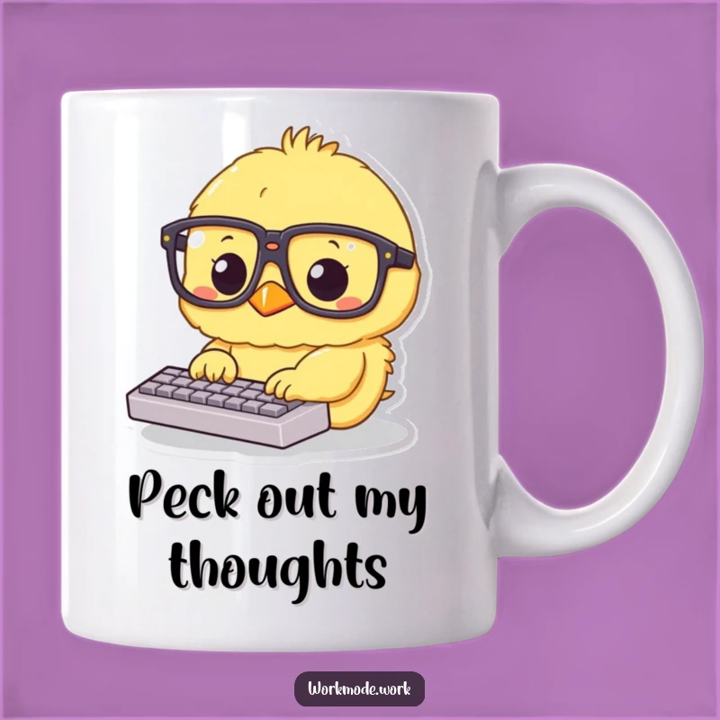 Funny Chick Typing Mug: Hilarious Productivity Gift!