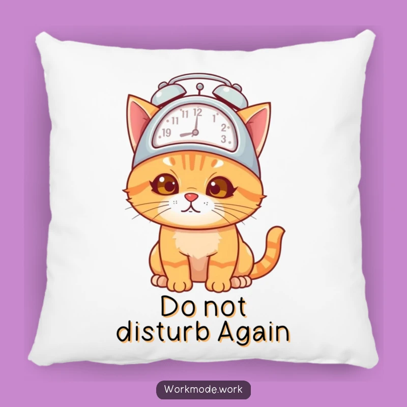 Funny Orange Cat Alarm Clock Pillow: Comfy Humor for Your Couch