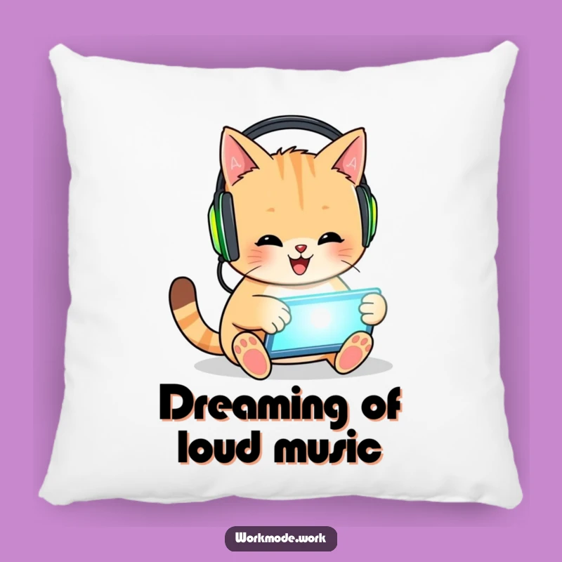 Funny Cat Pillow: Cozy Gamer Feline Tapping Tablet, Soft Funny Gift for Comfort