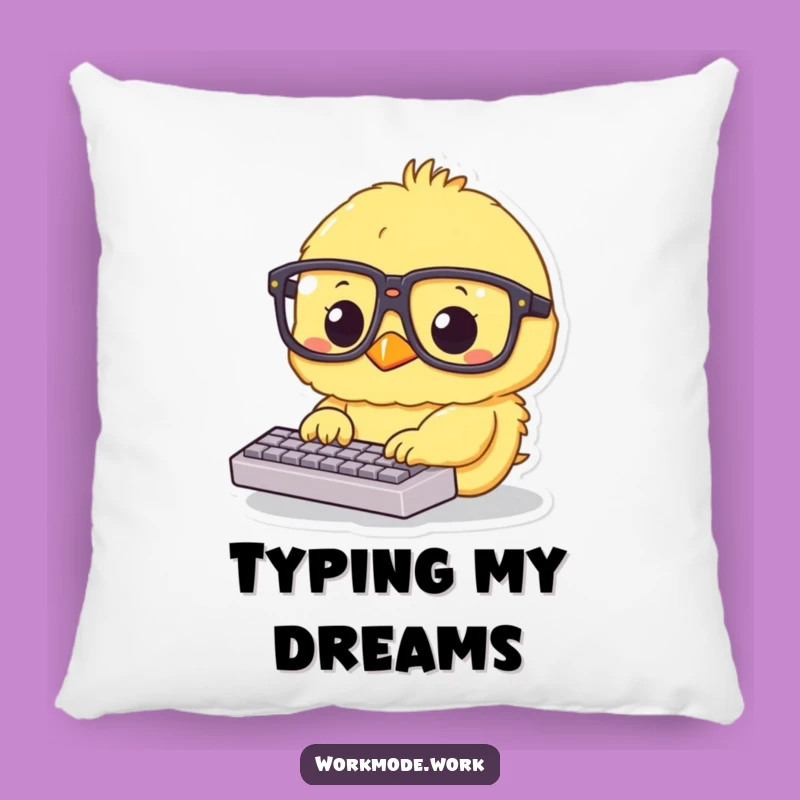Funny Chick Typing Pillow: Cozy Focus for Your Space!