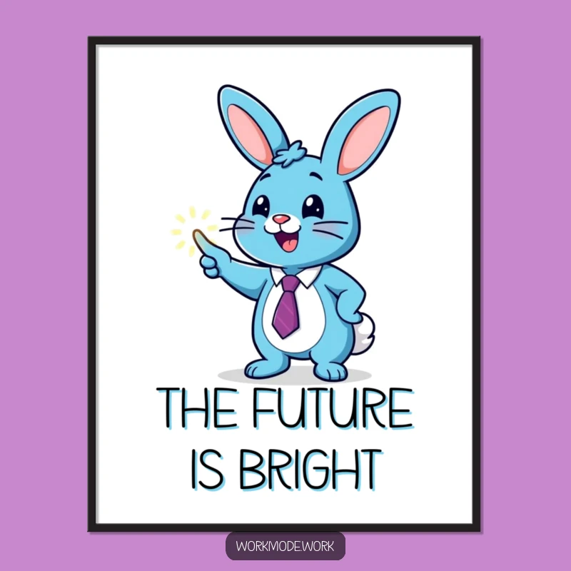 Funny Bunny Graph Digital Print: Instant Motivational Decor!
