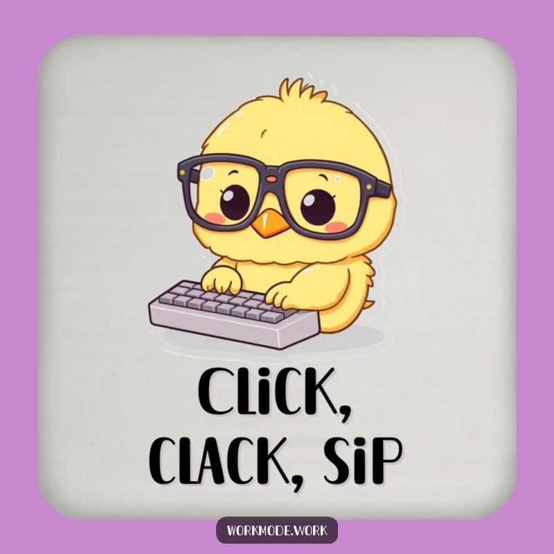 Funny Chick Typing Coasters: Protect Surfaces with Focus!