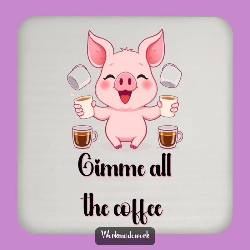 Funny Piglet Coffee Juggler Coasters: Protect Surfaces with Playful Charm