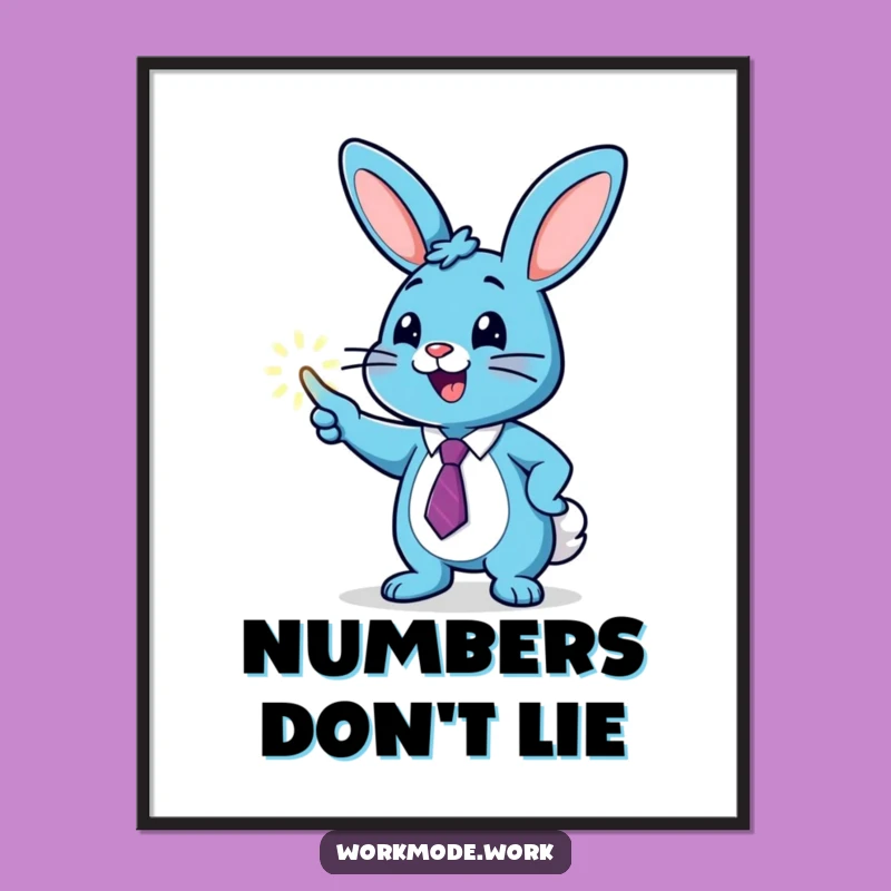 Funny Bunny Graph Poster: Motivational Growth Art!