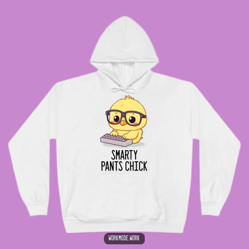 Funny Chick Typing Hoodie: Cozy Productivity Gear!