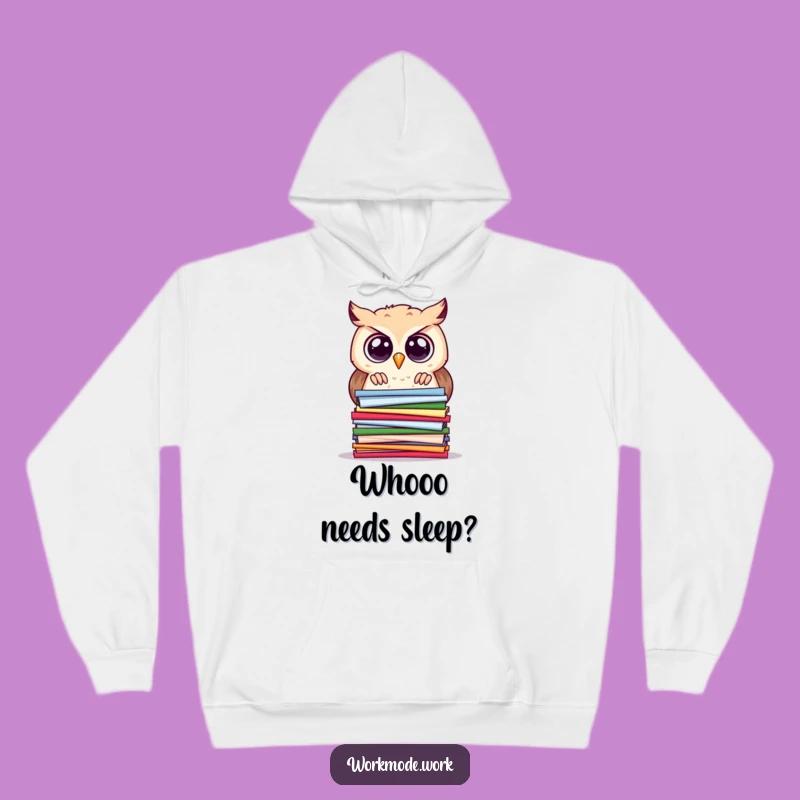 Funny Owl Hoodie: Cozy Scholar Owl Studying Papers, Warm Funny Gift for Brainiacs