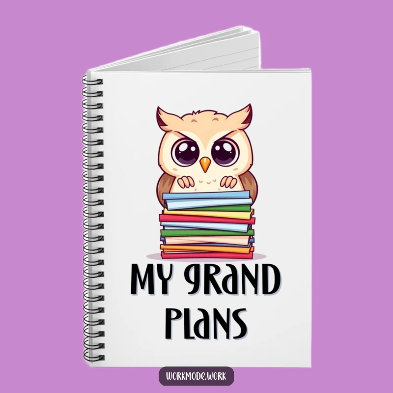 Funny Owl Notebook: Curious Scholar Owl Studying Papers, Blank Funny Gift for Notes