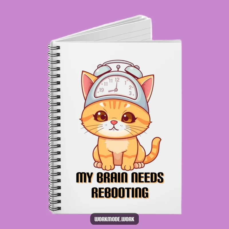 Funny Orange Cat Alarm Clock Notebook: Jot Down Ideas with Feline Fun