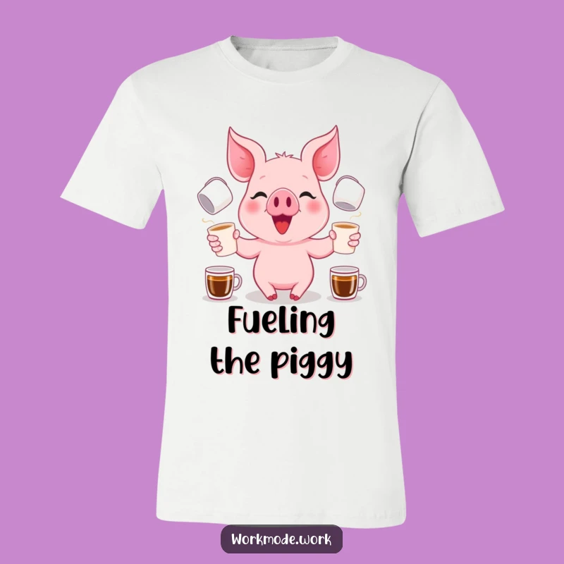 Funny Piglet Coffee Juggler T-Shirt: Wear Your Caffeine Love Hilariously