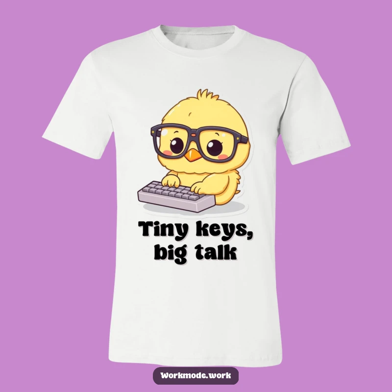Funny Chick Typing T-Shirt: Busy Bee Style!