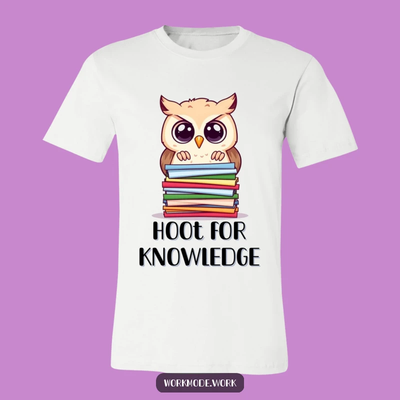 Funny Owl T-Shirt: Curious Scholar Owl Peering at Papers, Great Funny Gift