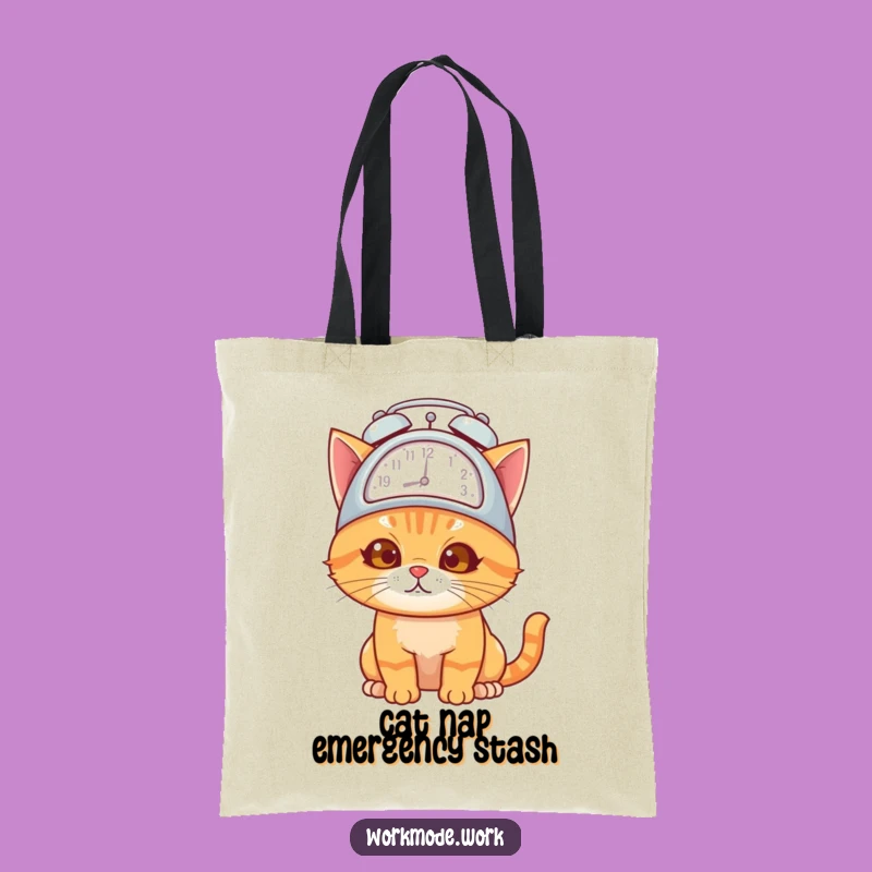 Funny Orange Cat Alarm Clock Tote Bag: Your Hilarious Carry-All Companion